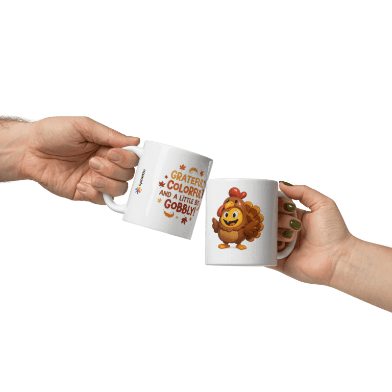 Grateful, Colorful, and a Little Bit Gobbly! – Thanksgiving Mug - Image 2