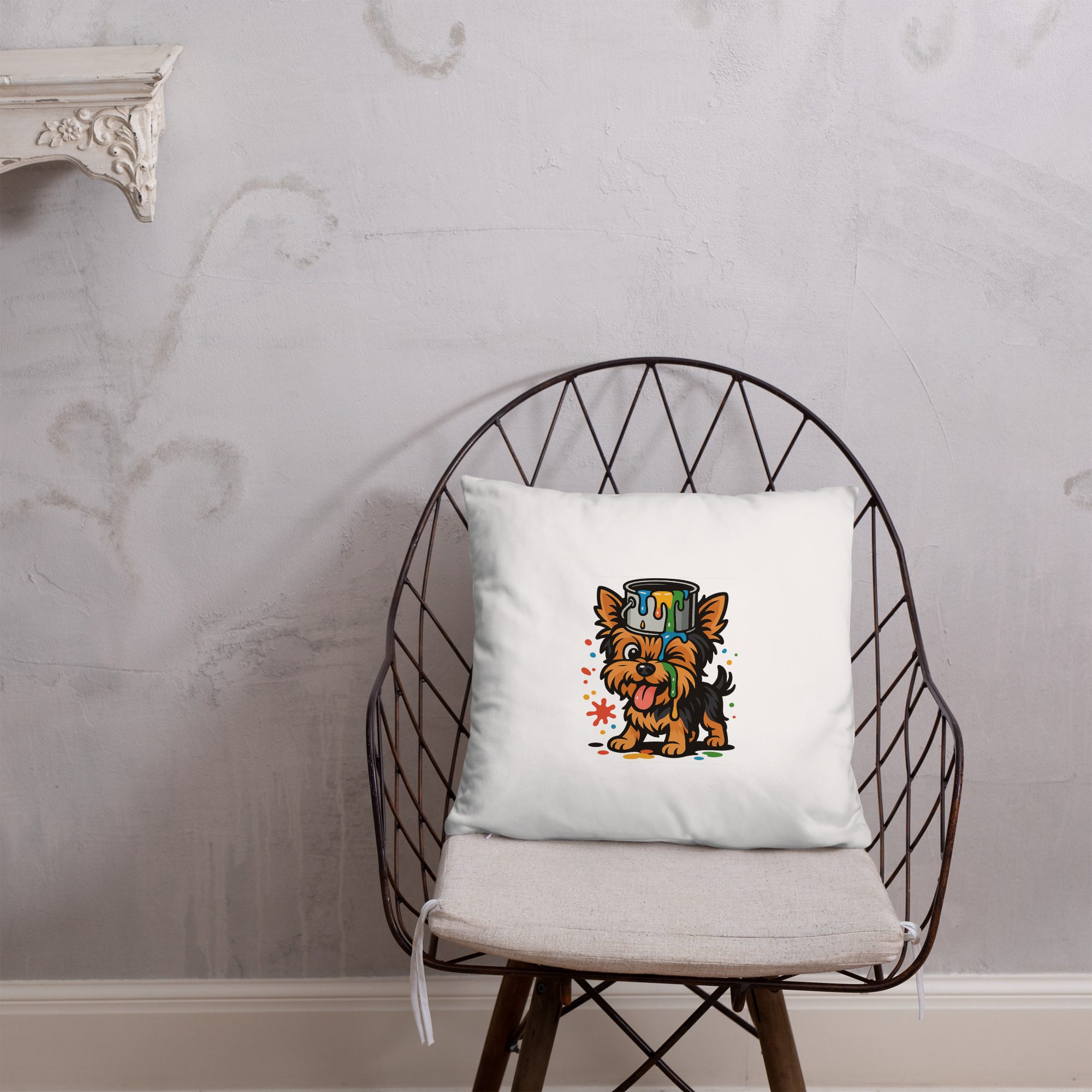 Yorkie Paint Splash Pillow - Image 5