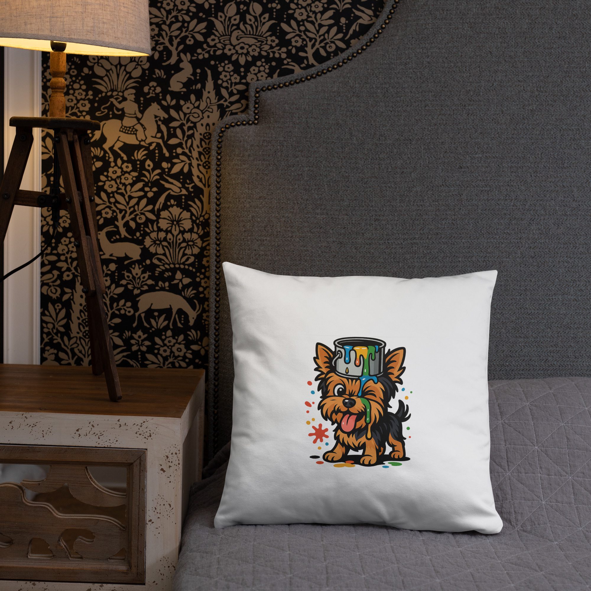 Yorkie Paint Splash Pillow - Image 7