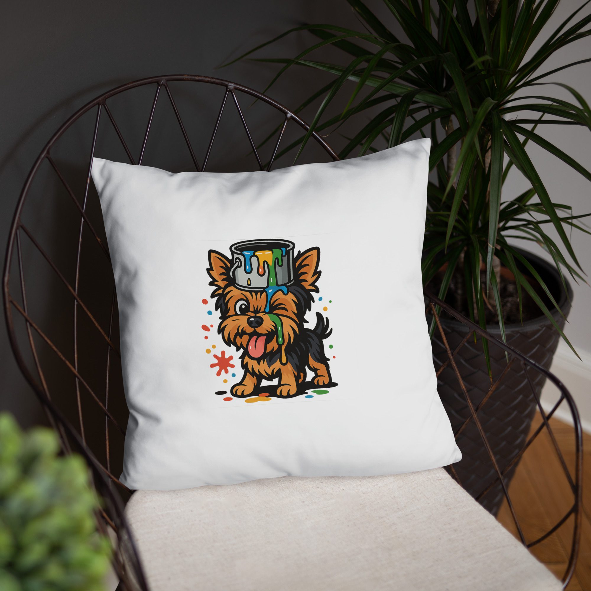 Yorkie Paint Splash Pillow - Image 11