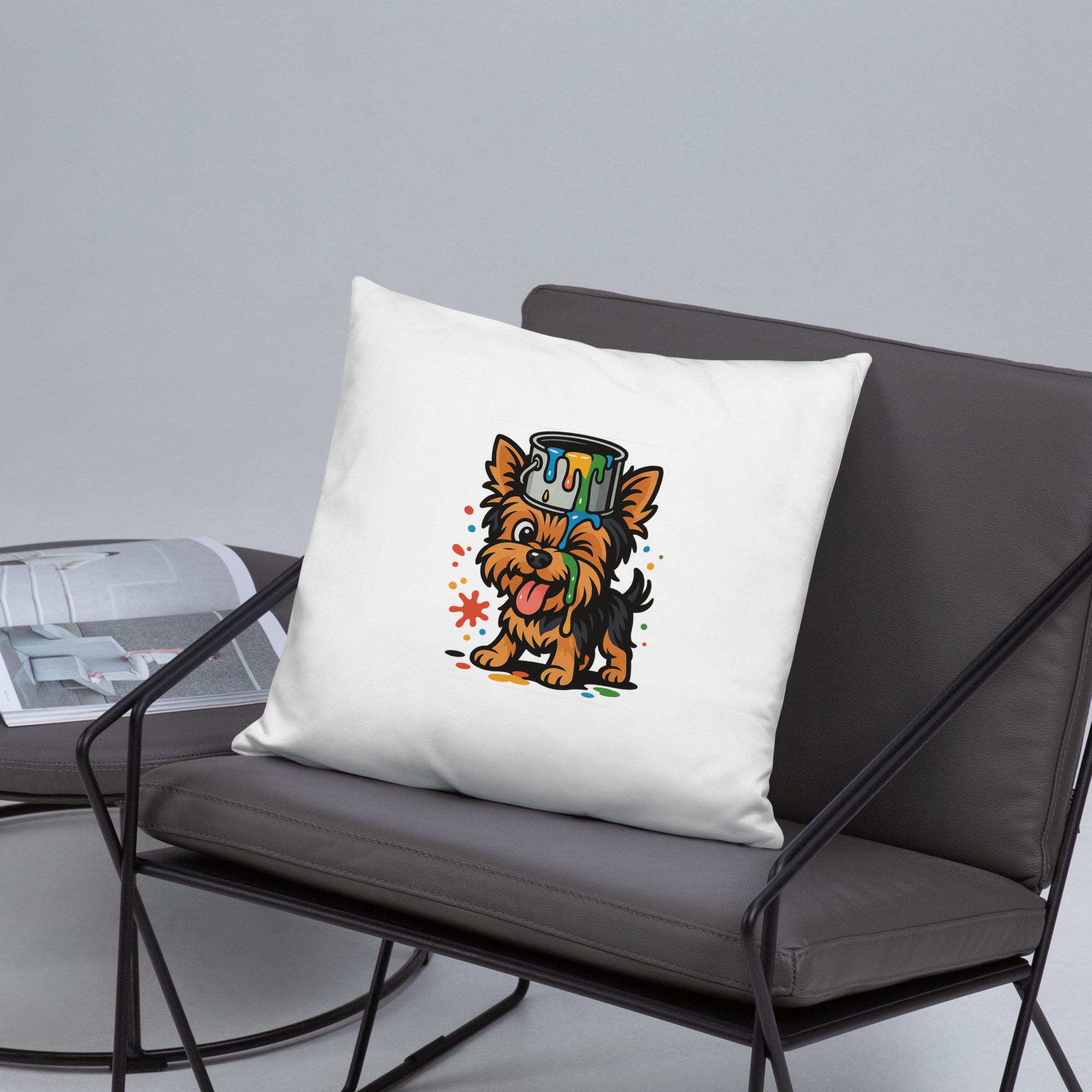 Yorkie Paint Splash Pillow - Image 13