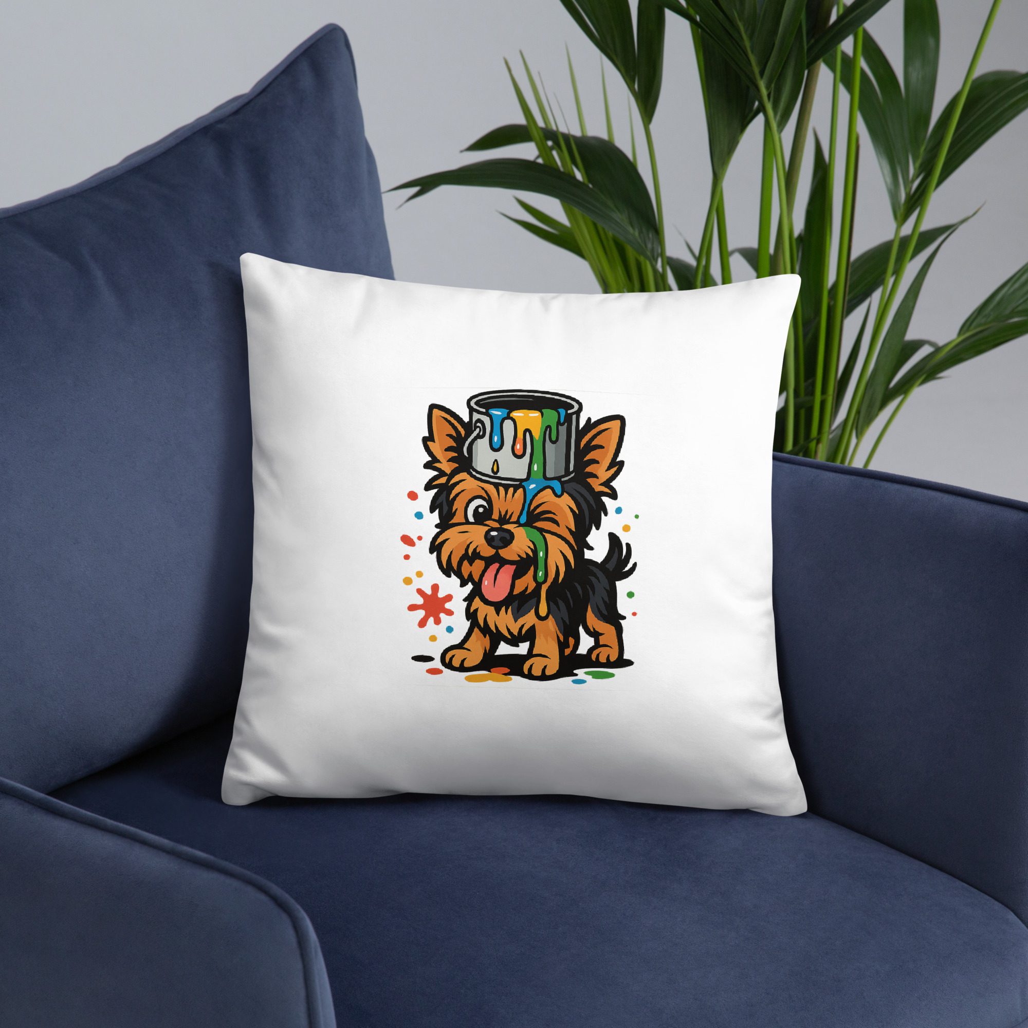 Yorkie Paint Splash Pillow - Image 15