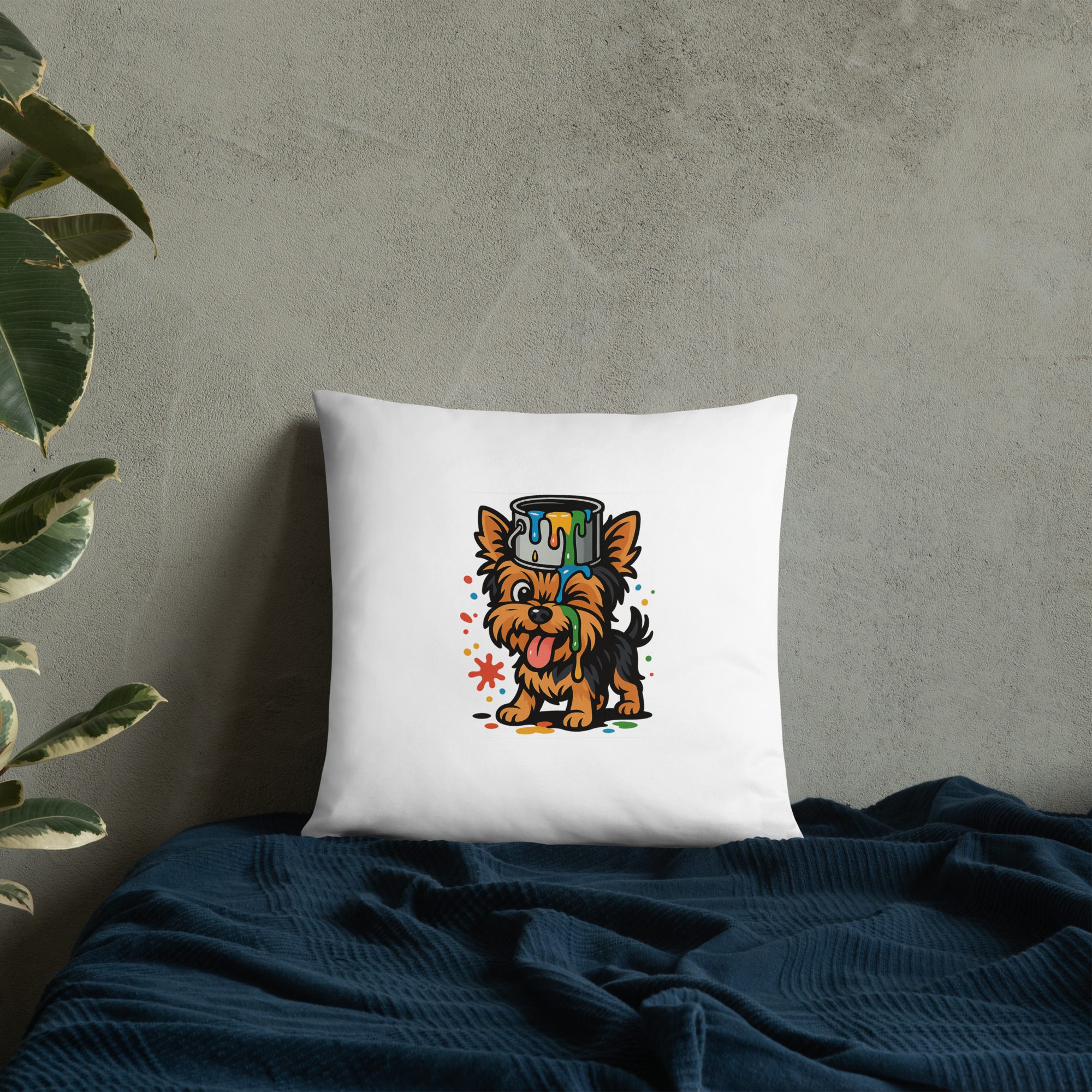 Yorkie Paint Splash Pillow - Image 3