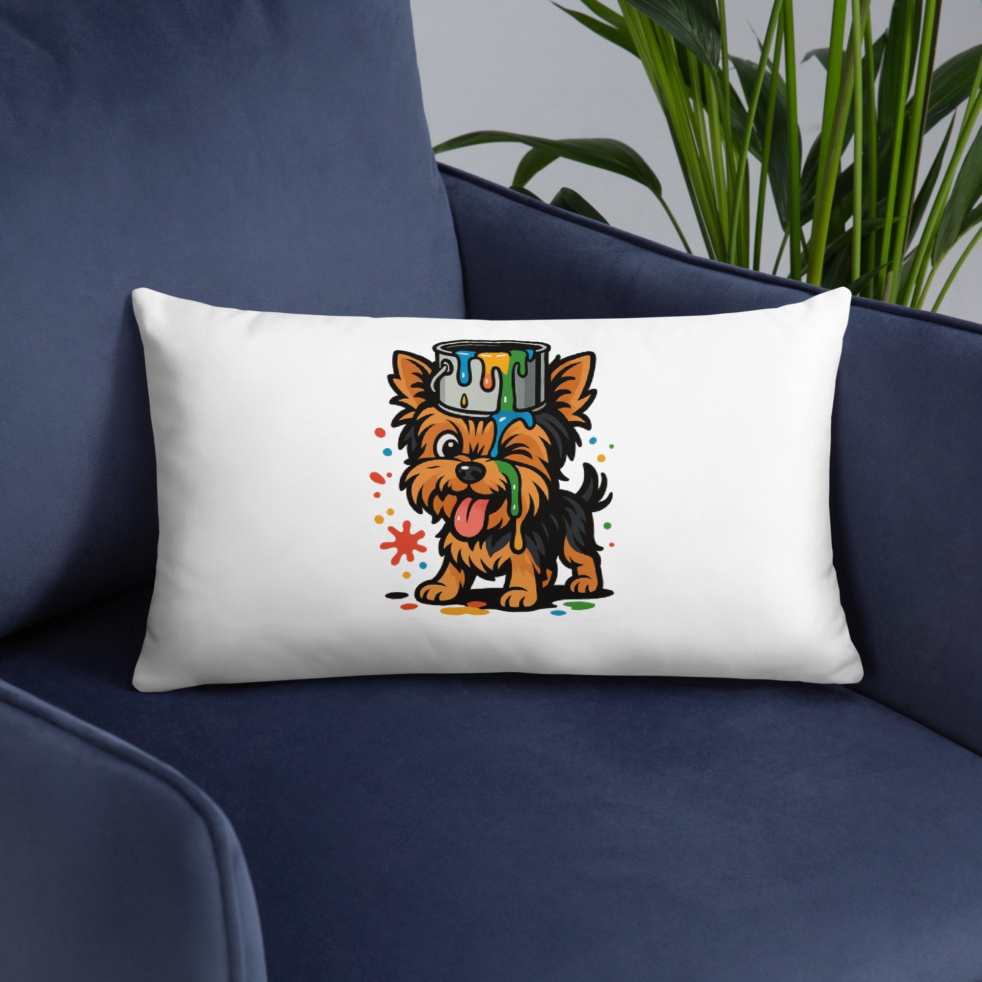 Yorkie Paint Splash Pillow - Image 24