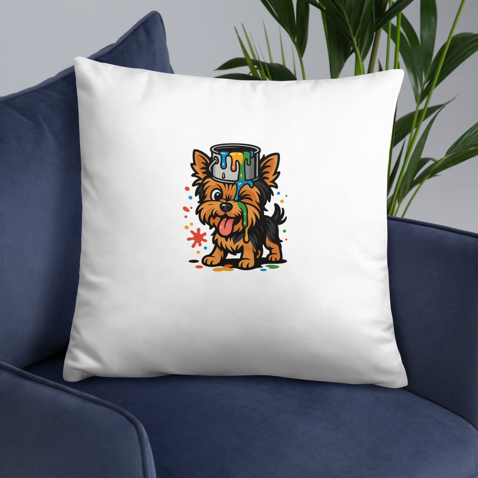 Yorkie Paint Splash Pillow - Image 29