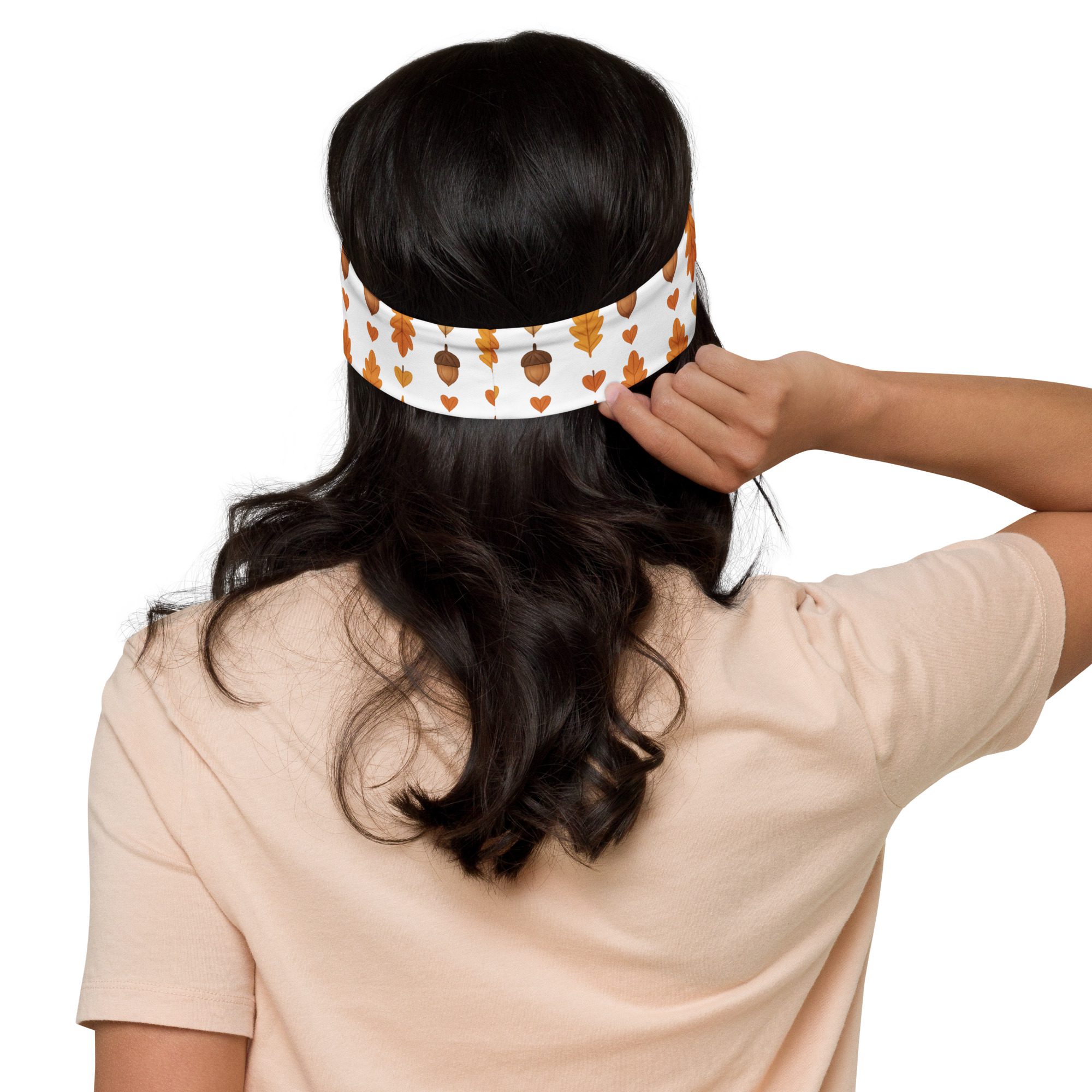 Autumn Acorns & Leaves Headband | Cozy Fall Stretch Unisex Hairband - Image 3
