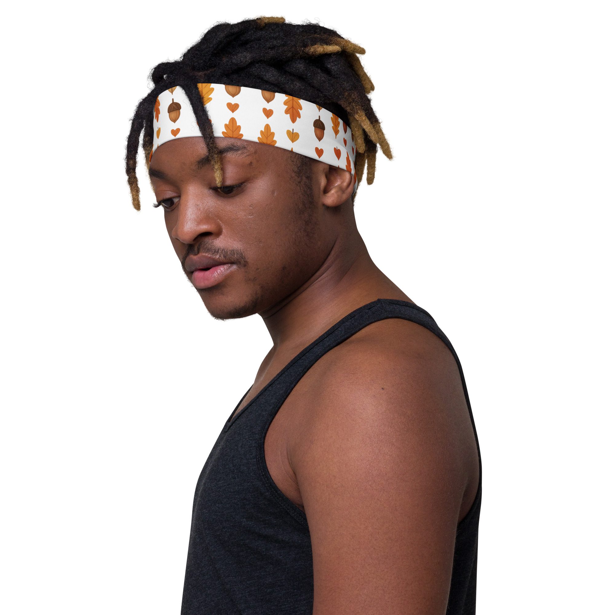 Autumn Acorns & Leaves Headband | Cozy Fall Stretch Unisex Hairband - Image 5