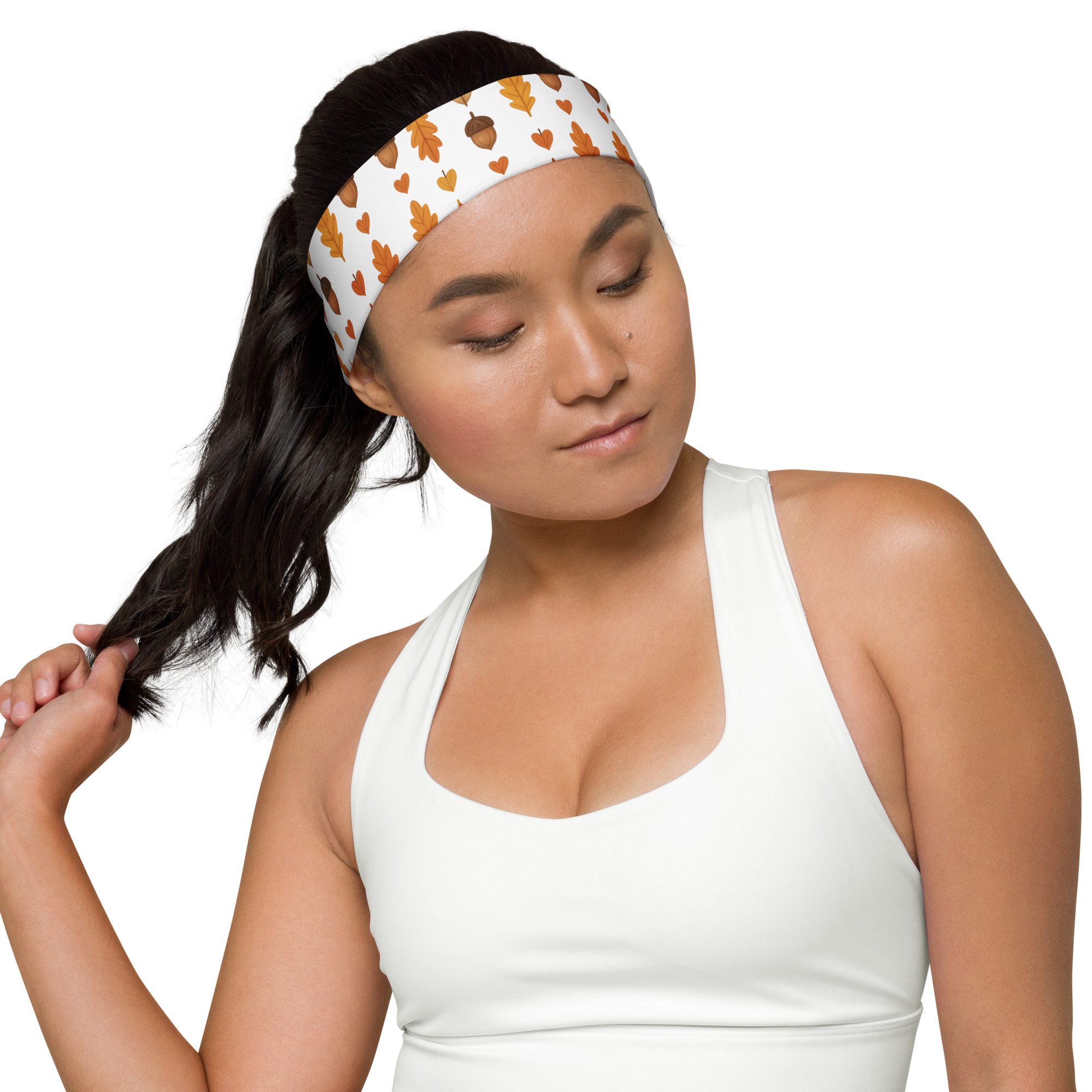 Autumn Acorns & Leaves Headband | Cozy Fall Stretch Unisex Hairband - Image 2