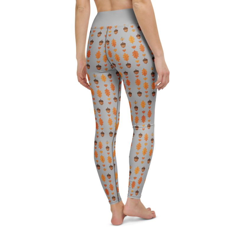 Autumn Acorns & Leaves Yoga Leggings | Cozy Fall Stretch Pants - Image 11