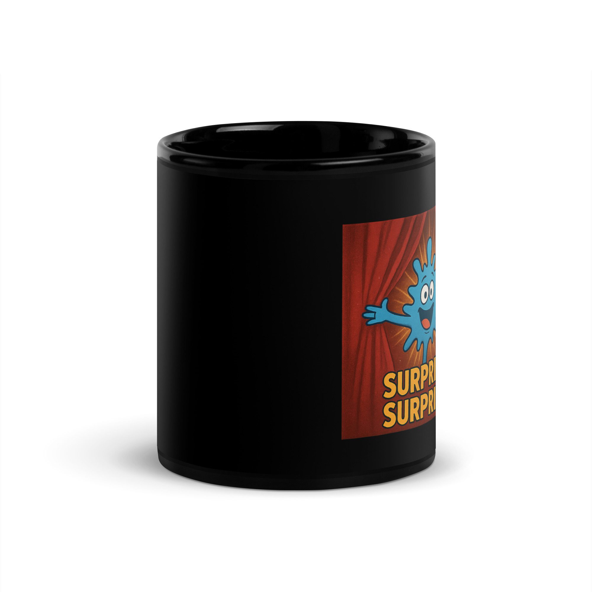 Surprise, Surprise! Black Glossy Mug - Image 3