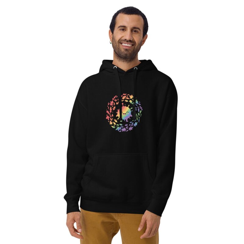 Rainbow Swirl Unisex Premium Hoodie – Express Yourself in Living Color - Image 3