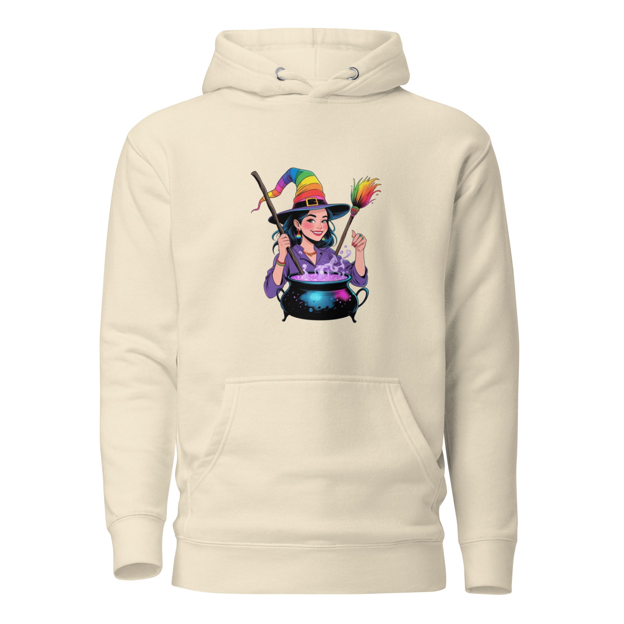 Rainbow Witch Cauldron Unisex Premium Hoodie | Colorful Halloween Pride Pullover - Image 21