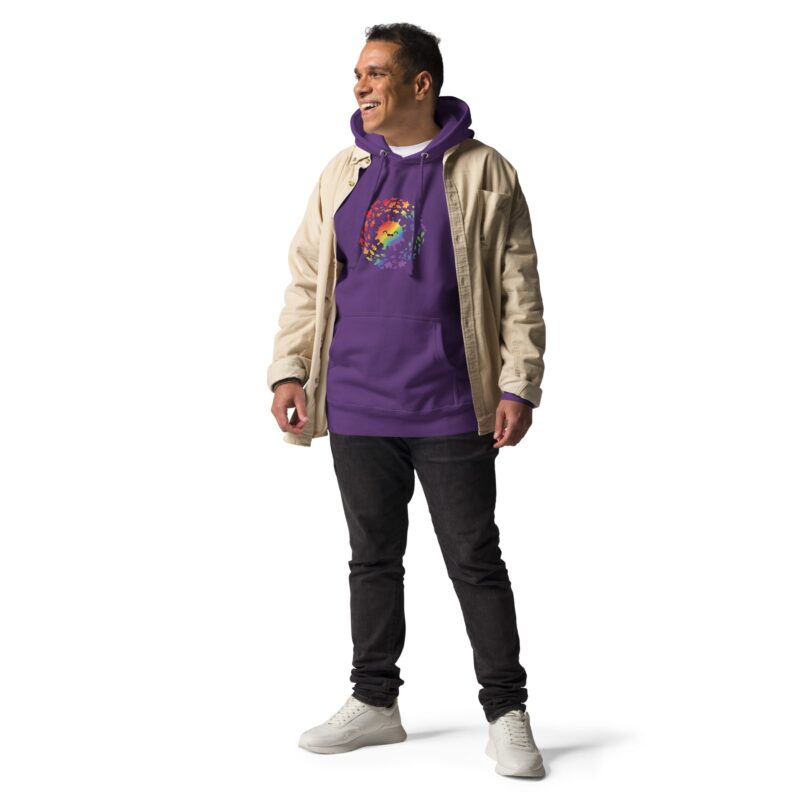 Rainbow Swirl Unisex Premium Hoodie – Express Yourself in Living Color - Image 14