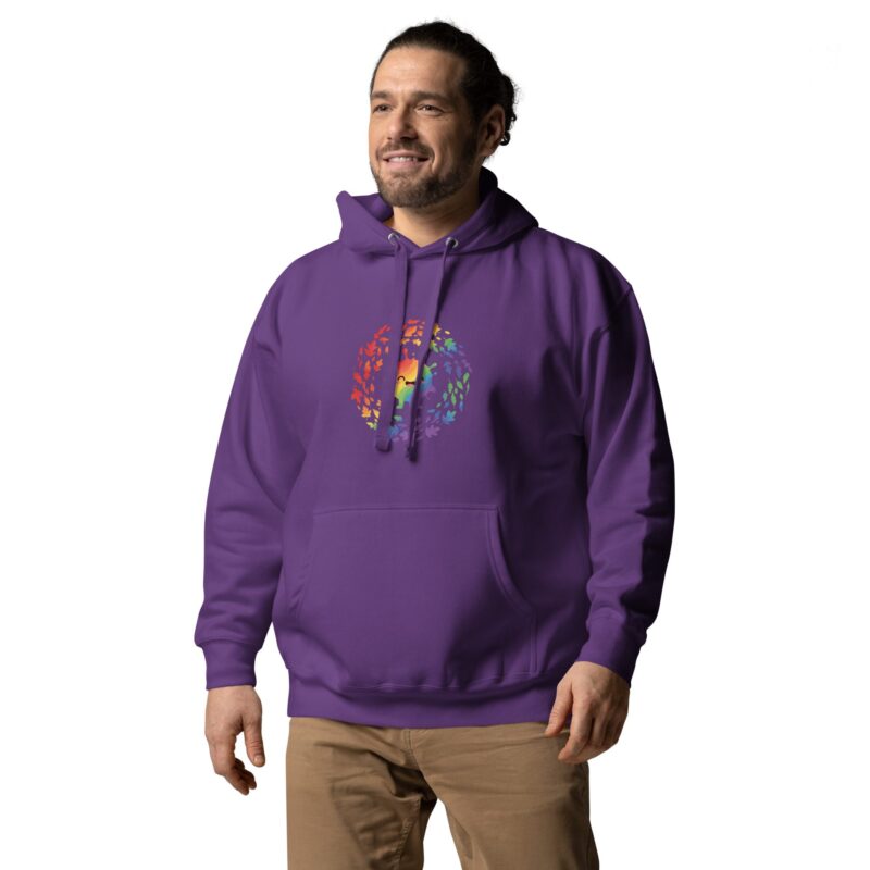 Rainbow Swirl Unisex Premium Hoodie – Express Yourself in Living Color - Image 13