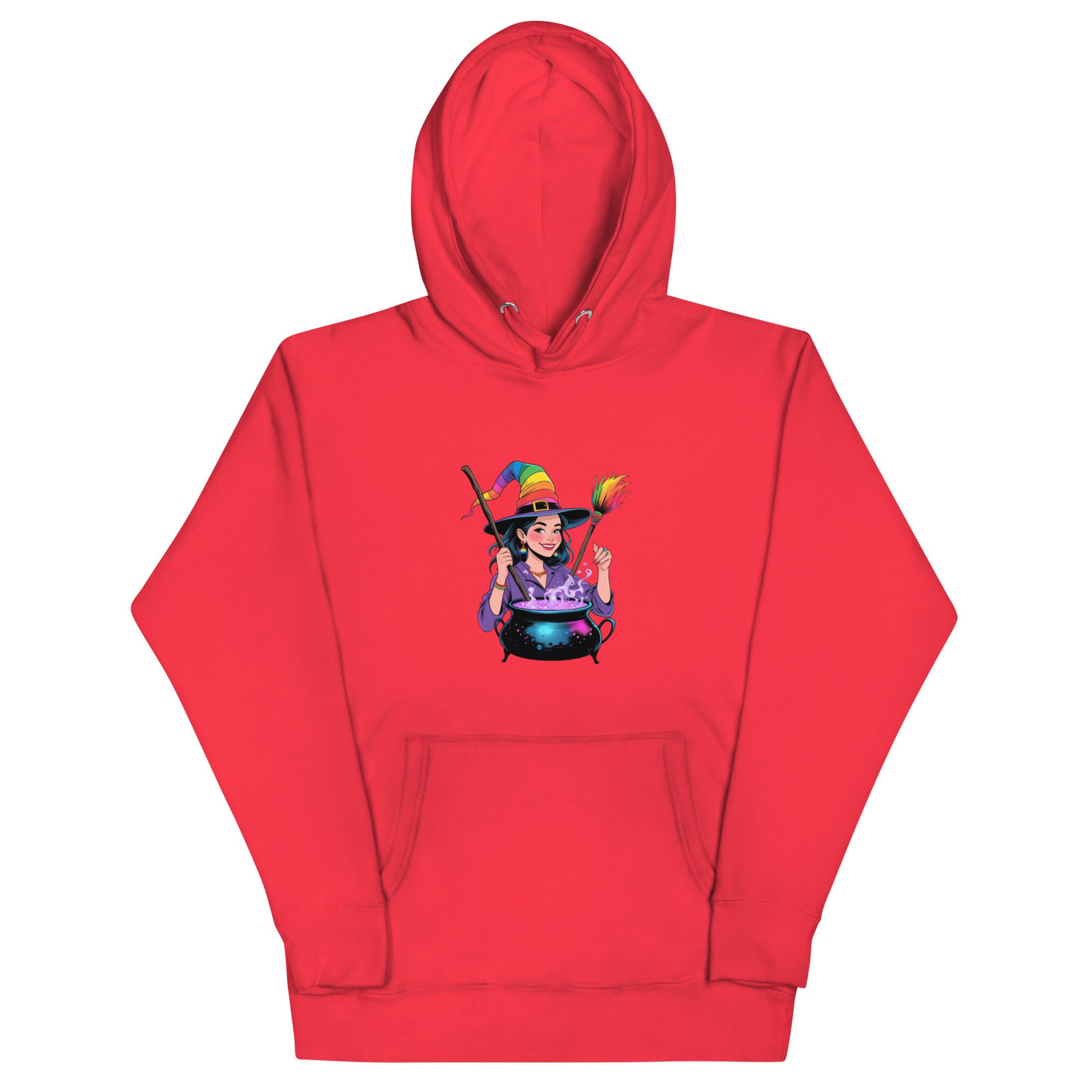 Rainbow Witch Cauldron Unisex Premium Hoodie | Colorful Halloween Pride Pullover - Image 14