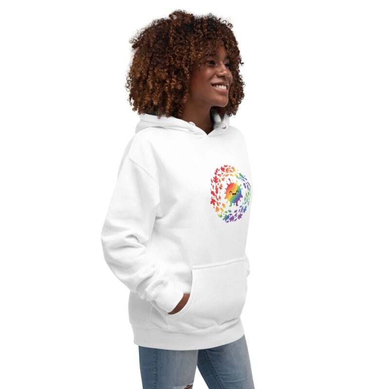 Rainbow Swirl Unisex Premium Hoodie – Express Yourself in Living Color - Image 5