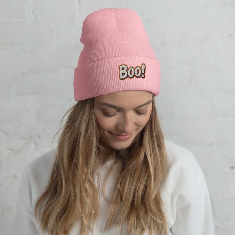 BOO! Pop Art Beanie – Embroidered Halloween Statement Hat - Image 22