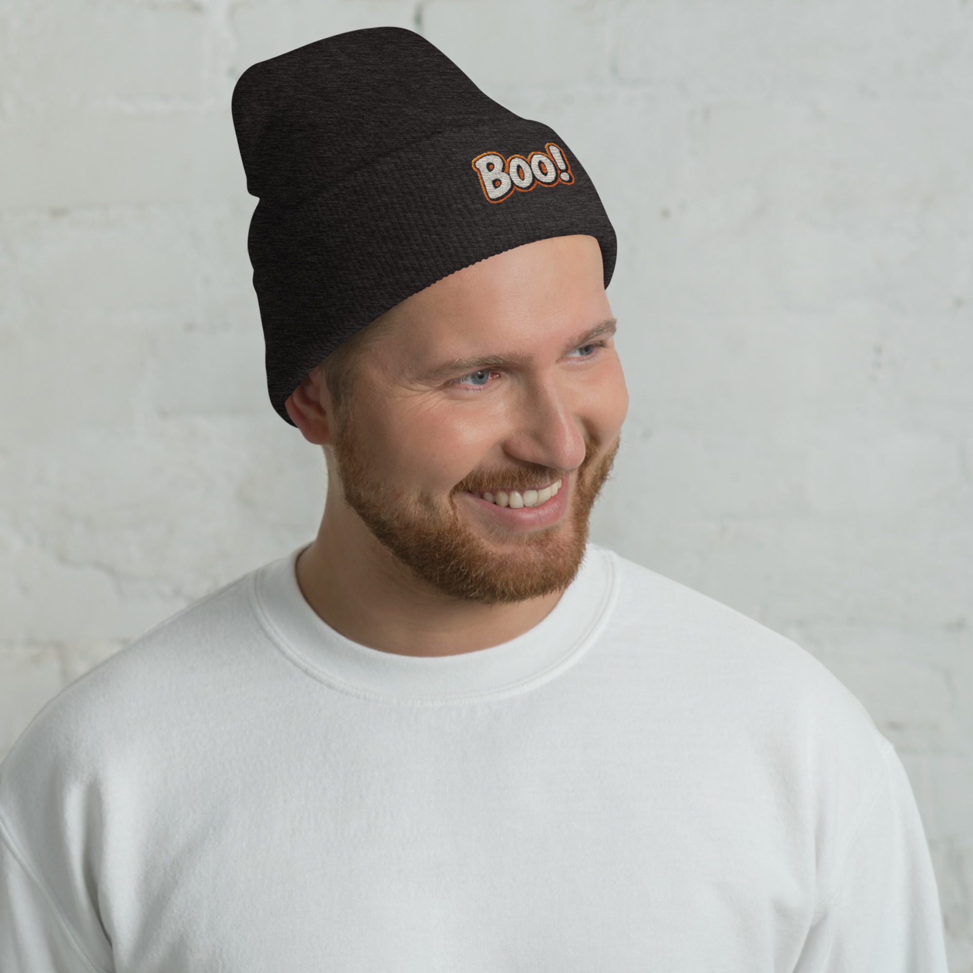 BOO! Pop Art Beanie – Embroidered Halloween Statement Hat - Image 9