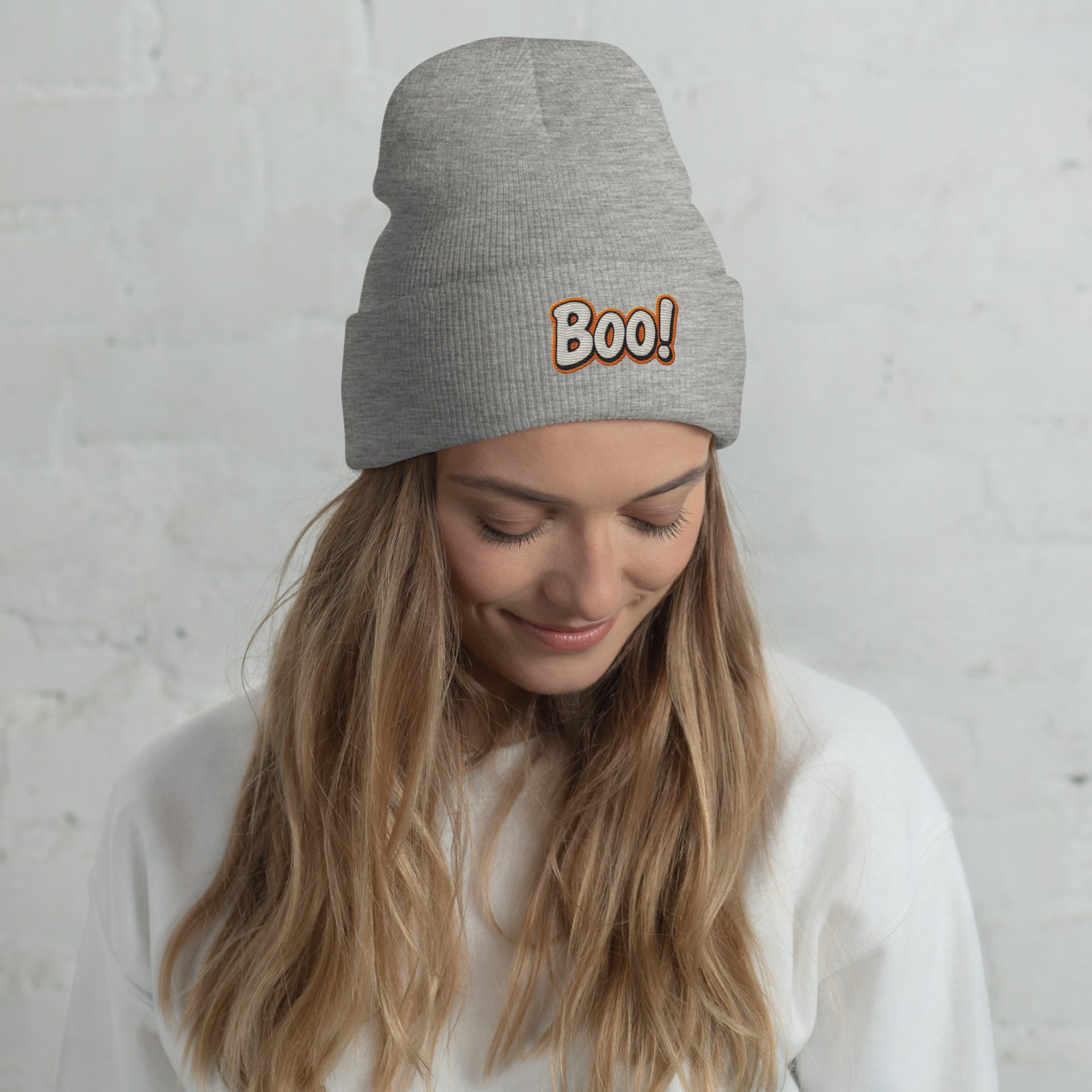 BOO! Pop Art Beanie – Embroidered Halloween Statement Hat - Image 19