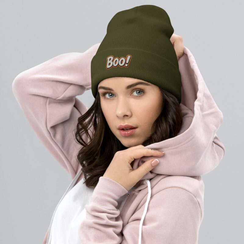 BOO! Pop Art Beanie – Embroidered Halloween Statement Hat - Image 15