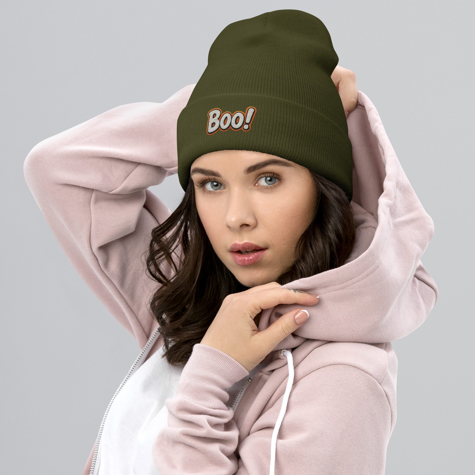 BOO! Pop Art Beanie – Embroidered Halloween Statement Hat - Image 15