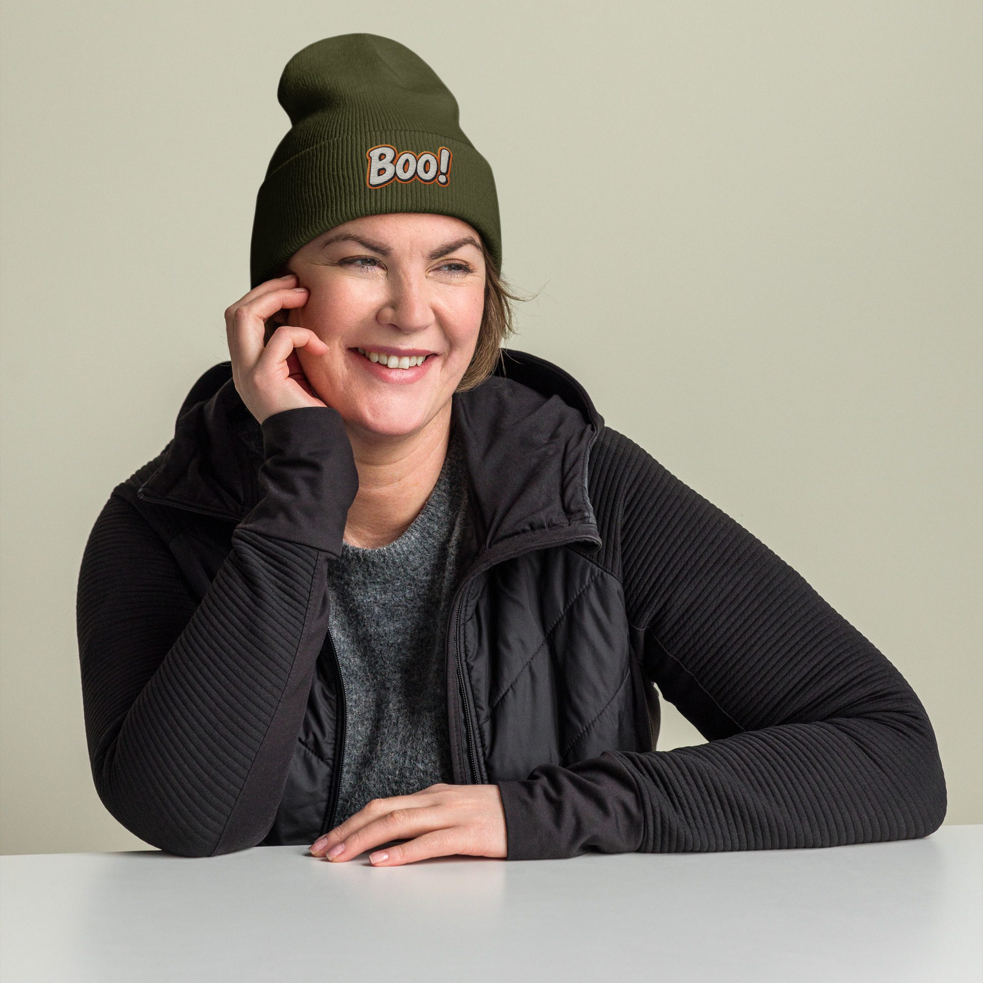 BOO! Pop Art Beanie – Embroidered Halloween Statement Hat - Image 16