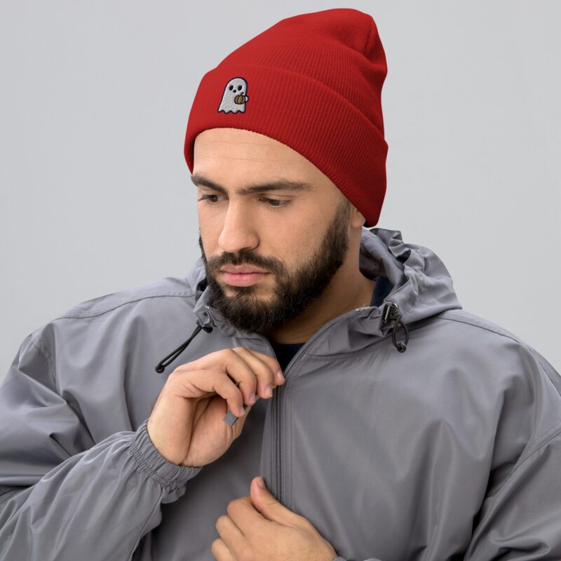 Boo-tiful Ghost Beanie – Embroidered Cuffed Hat - Image 9