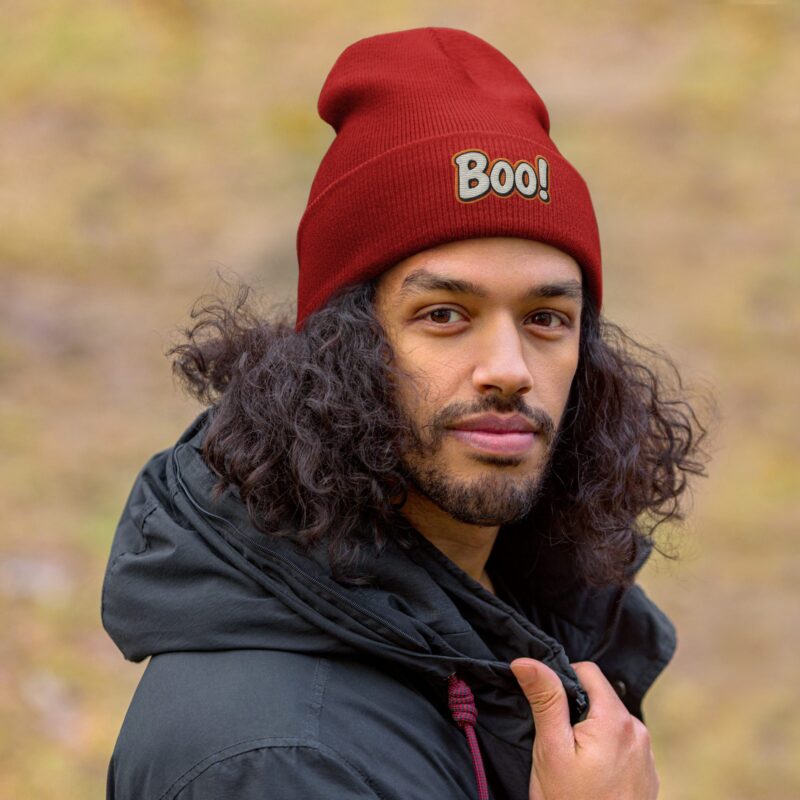 BOO! Pop Art Beanie – Embroidered Halloween Statement Hat - Image 13