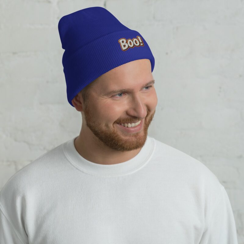 BOO! Pop Art Beanie – Embroidered Halloween Statement Hat - Image 10