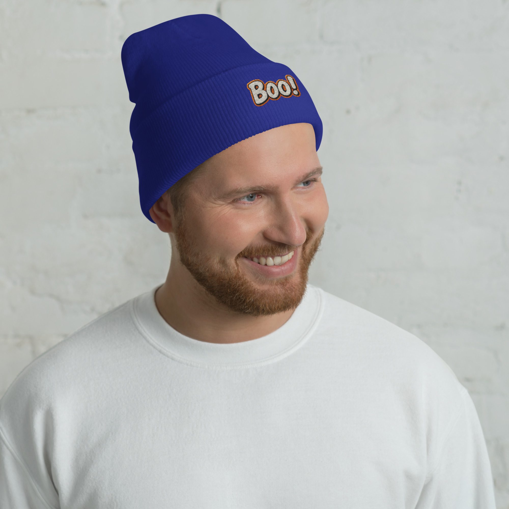BOO! Pop Art Beanie – Embroidered Halloween Statement Hat - Image 10
