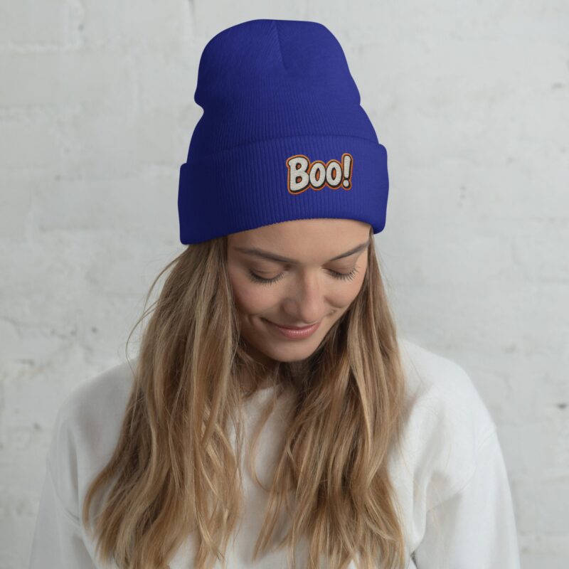 BOO! Pop Art Beanie – Embroidered Halloween Statement Hat - Image 12