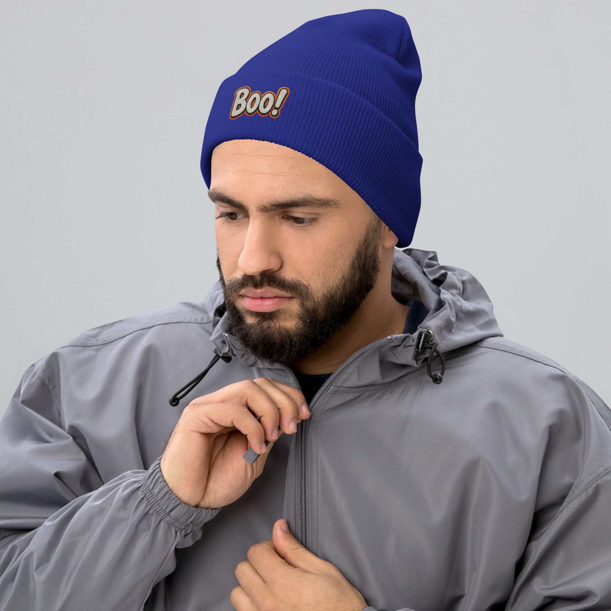 BOO! Pop Art Beanie – Embroidered Halloween Statement Hat - Image 11