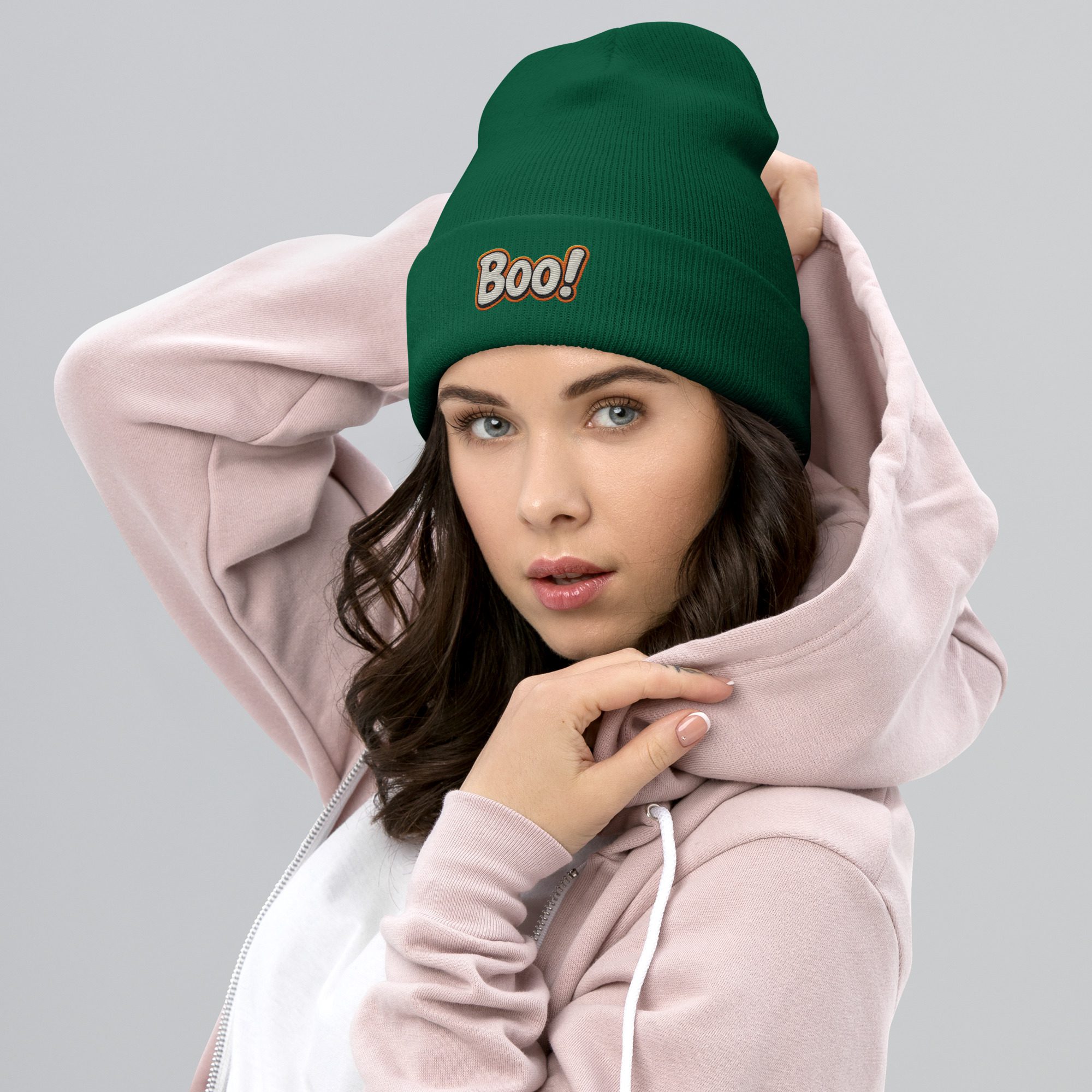 BOO! Pop Art Beanie – Embroidered Halloween Statement Hat - Image 18
