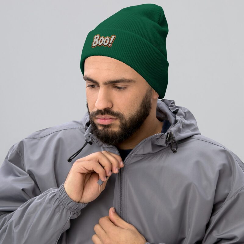 BOO! Pop Art Beanie – Embroidered Halloween Statement Hat - Image 17