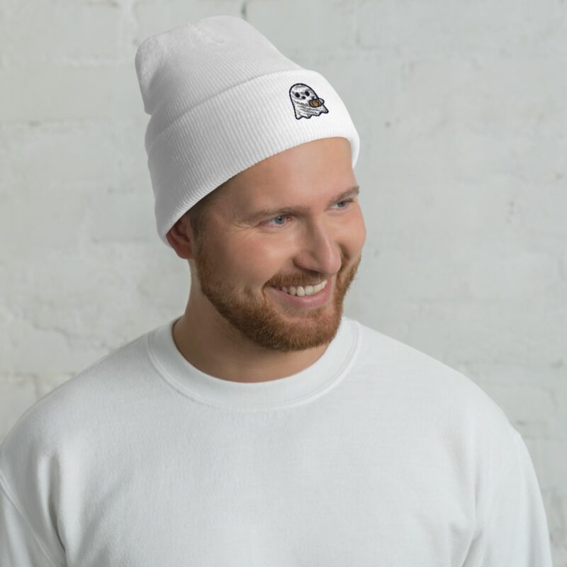 Boo-tiful Ghost Beanie – Embroidered Cuffed Hat - Image 19