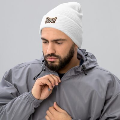 BOO! Pop Art Beanie – Embroidered Halloween Statement Hat