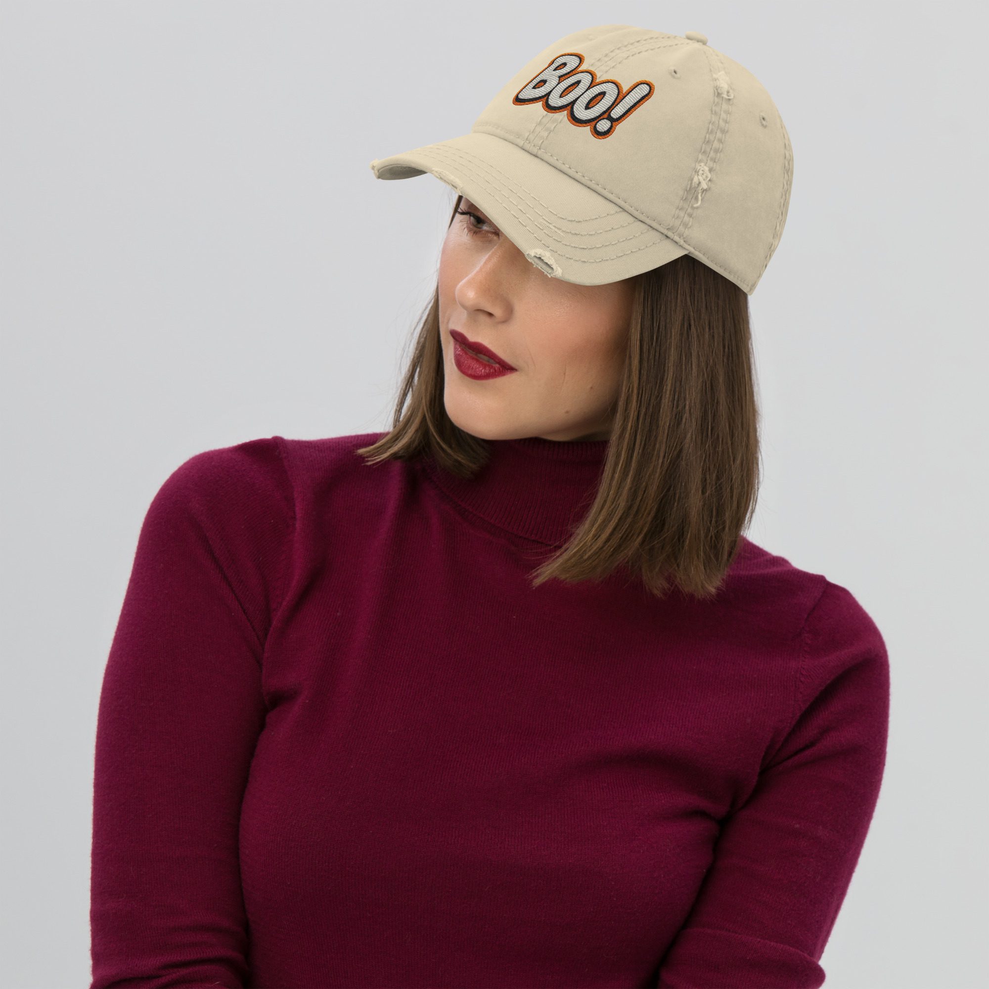 BOO! Comic Pop Embroidered Hat – Halloween Statement Cap - Image 13