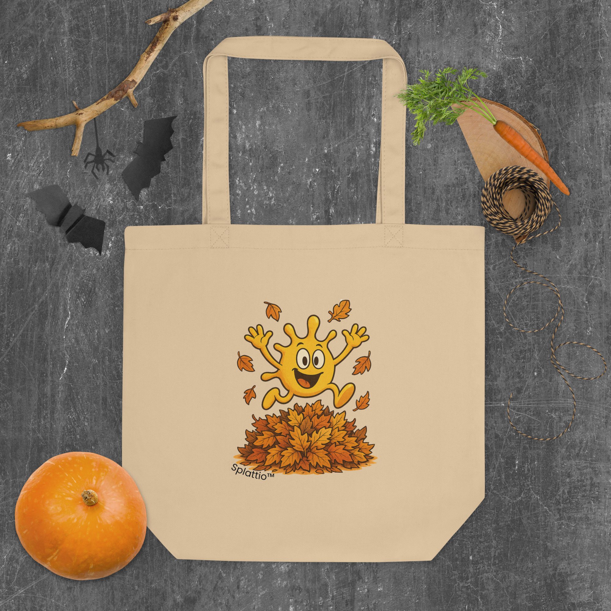 Splatty Autumn Leaves Eco Tote Bag - Image 3