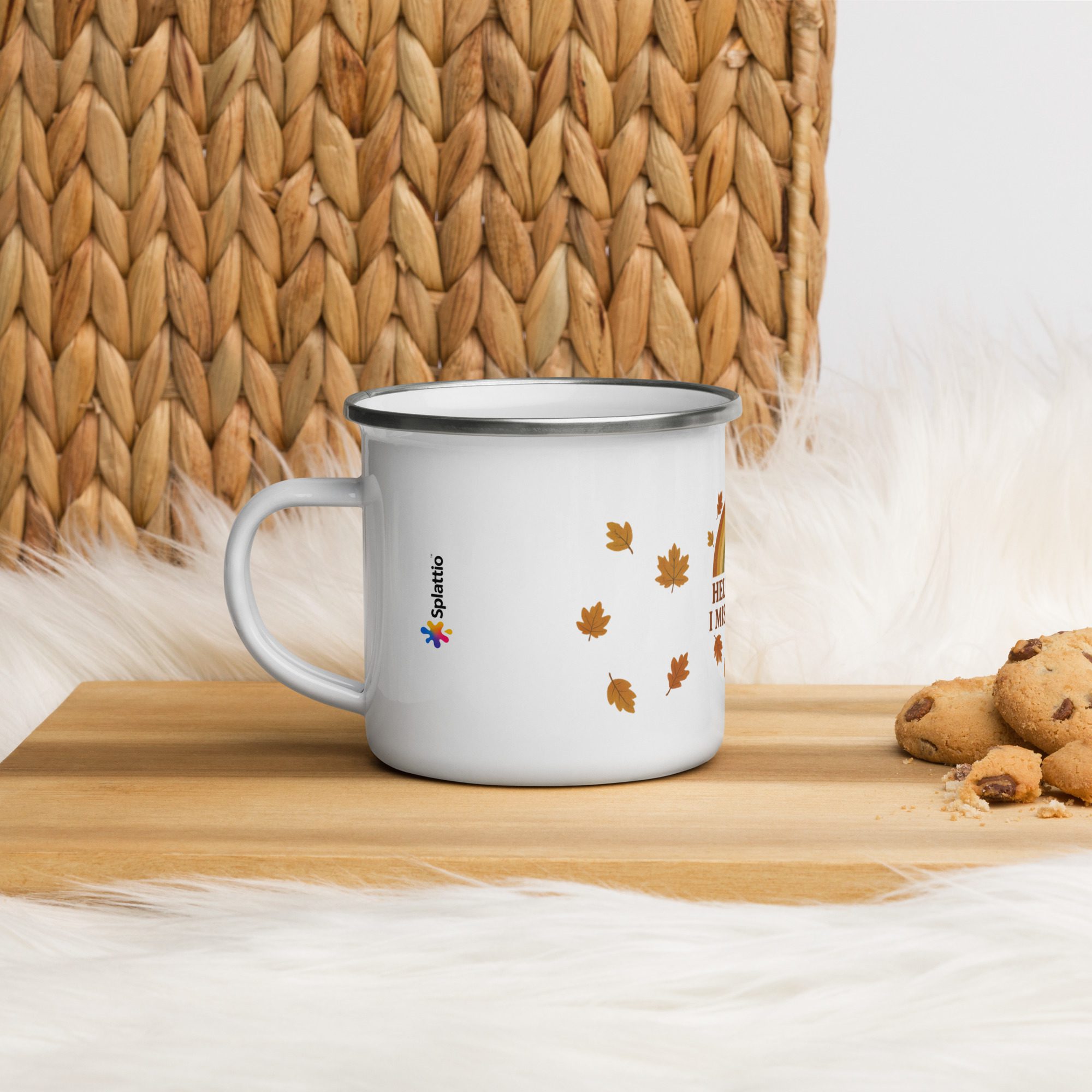Hello Fall, I Missed You! – Retro Rainbow Enamel Mug - Image 3