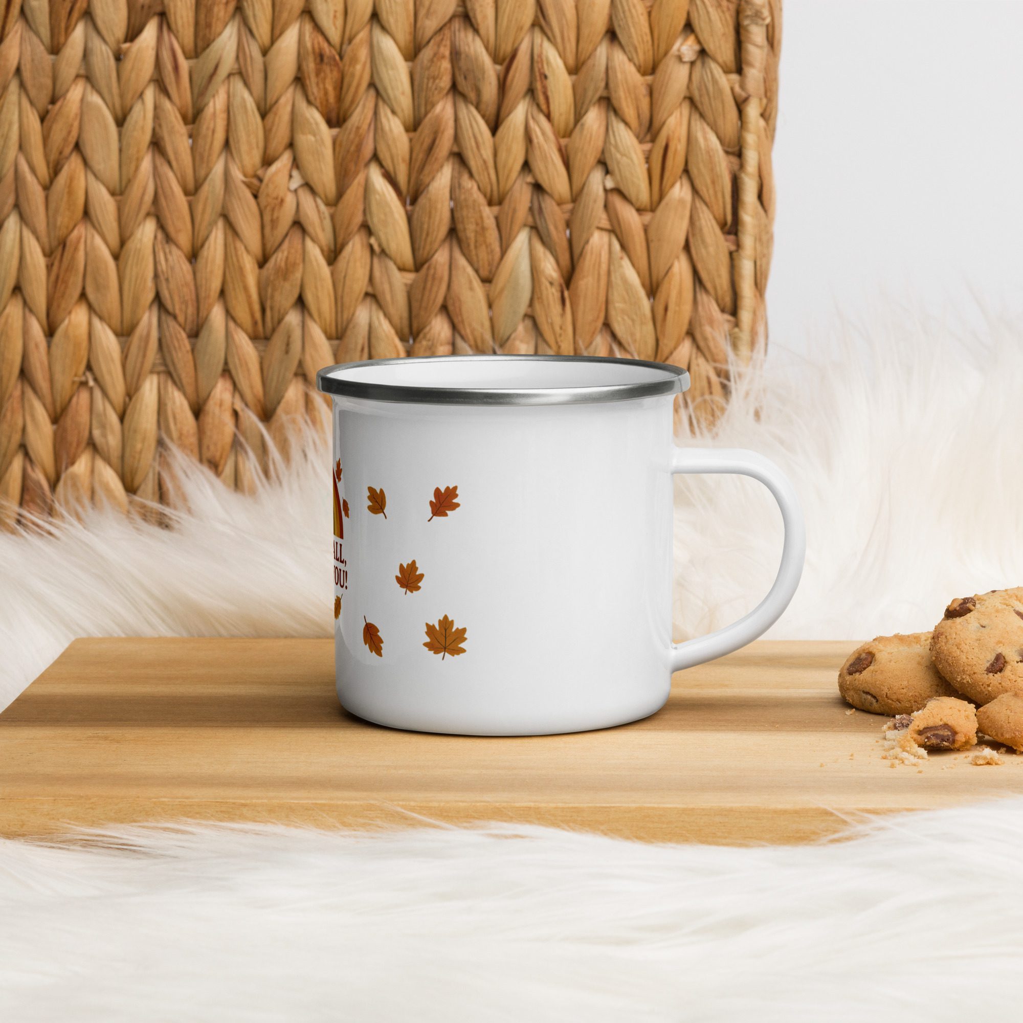 Hello Fall, I Missed You! – Retro Rainbow Enamel Mug - Image 2