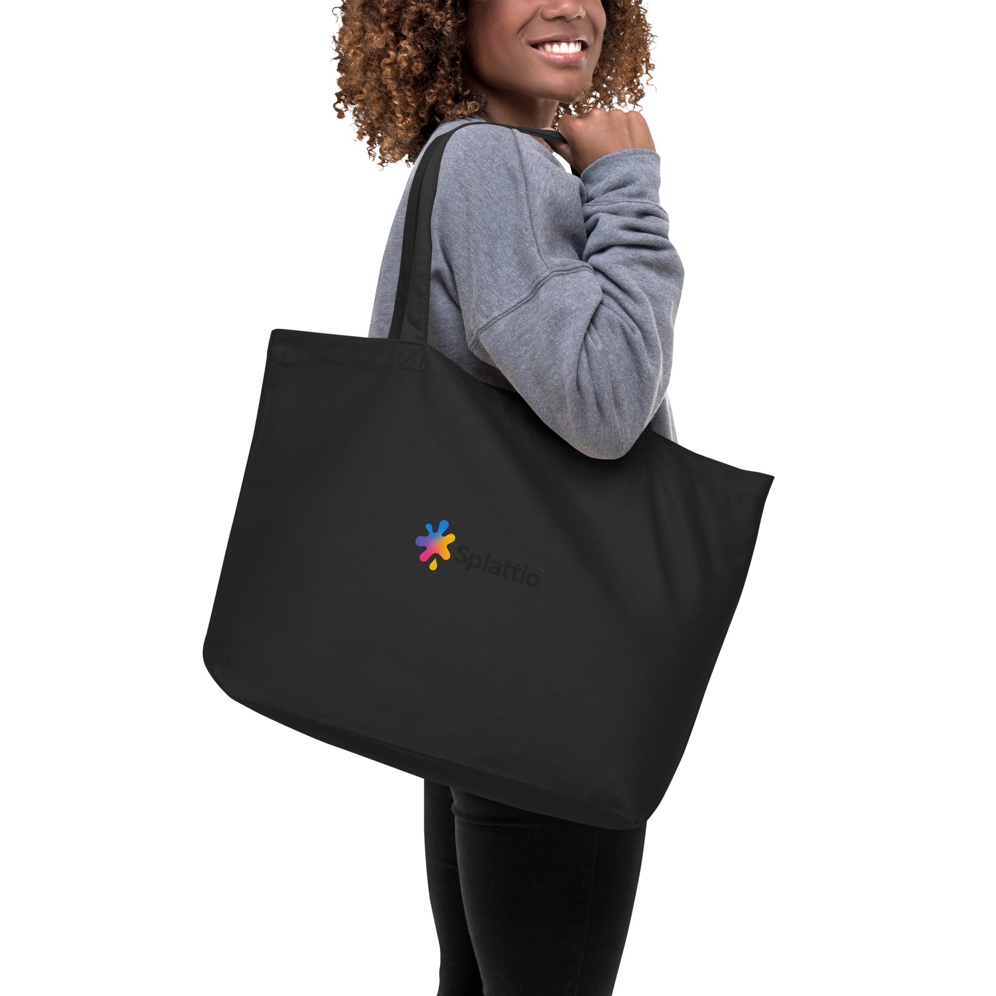 Splatty Autumn Splash Large Organic Tote Bag - Image 3