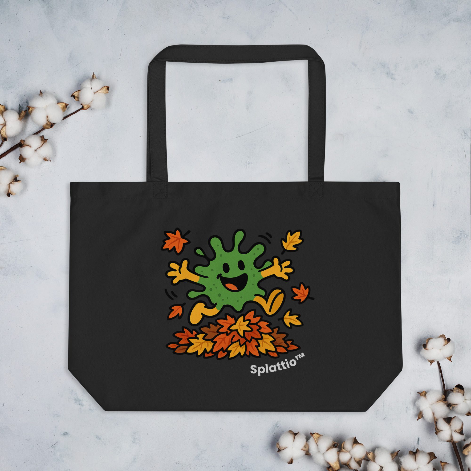 Splatty Autumn Splash Large Organic Tote Bag - Image 4