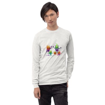 Splatty Squad Men's Long Sleeve Shirt – Colorful Monster Crew Art