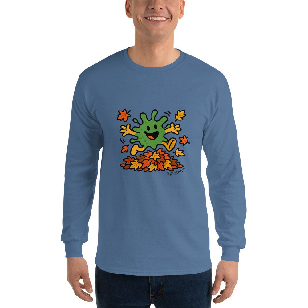 Splatty Autumn Leaf Jump Men’s Long Sleeve Shirt - Image 13