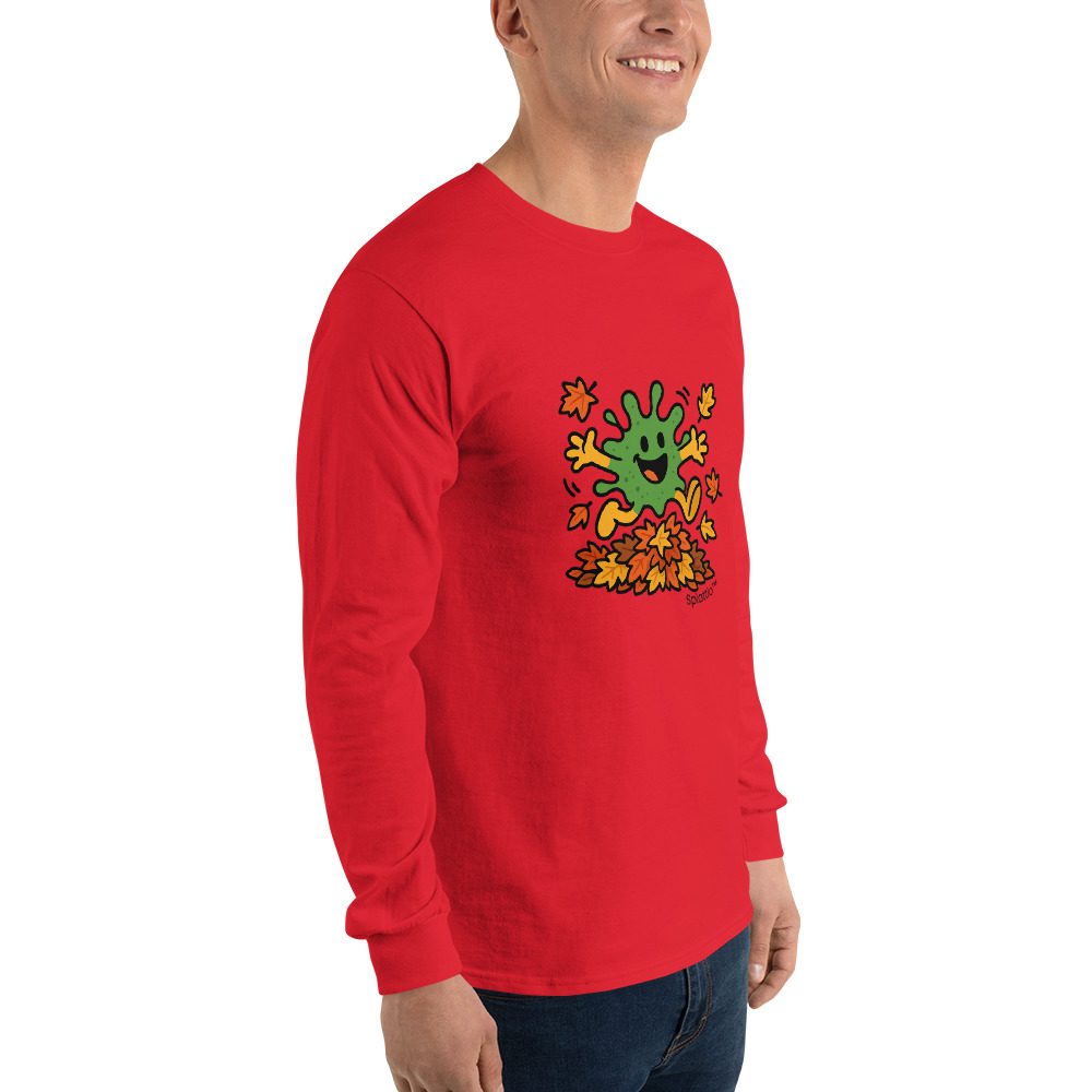 Splatty Autumn Leaf Jump Men’s Long Sleeve Shirt - Image 12