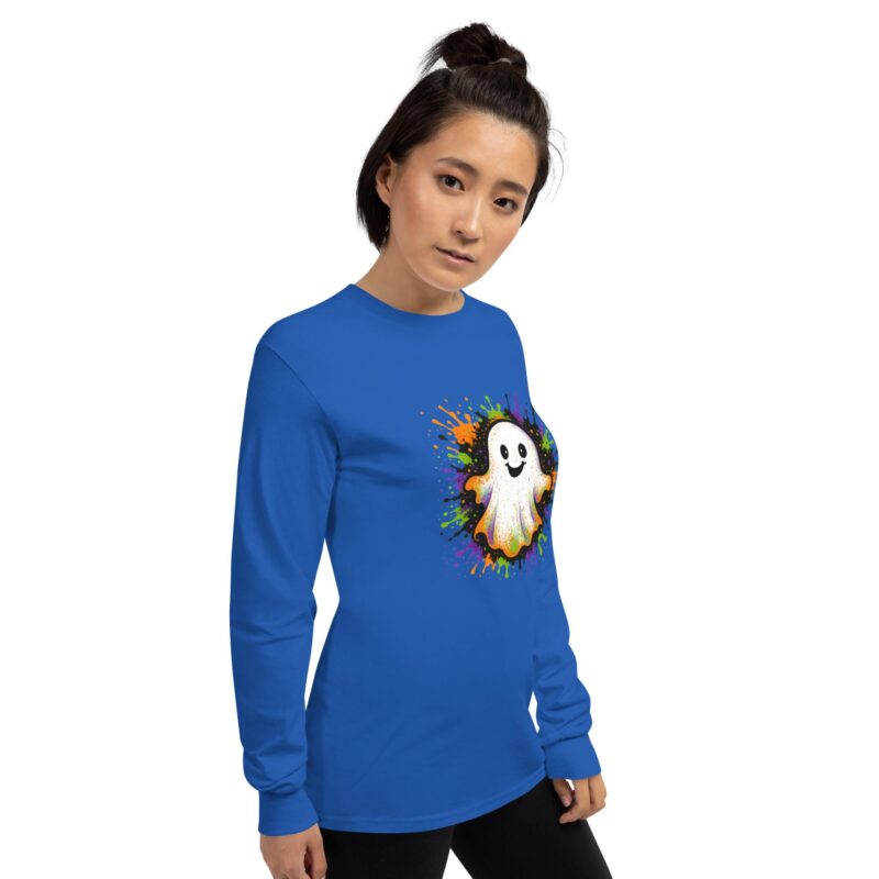 Happy Ghost Splash Men’s Long Sleeve Shirt - Image 4
