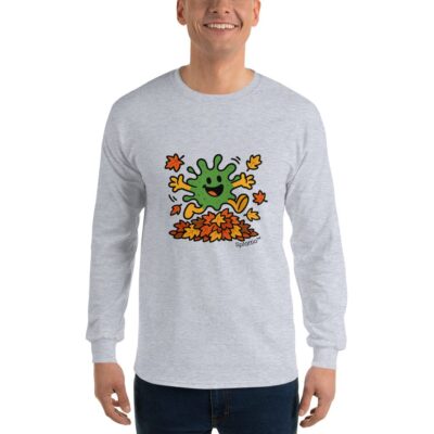 Splatty Autumn Leaf Jump Men’s Long Sleeve Shirt