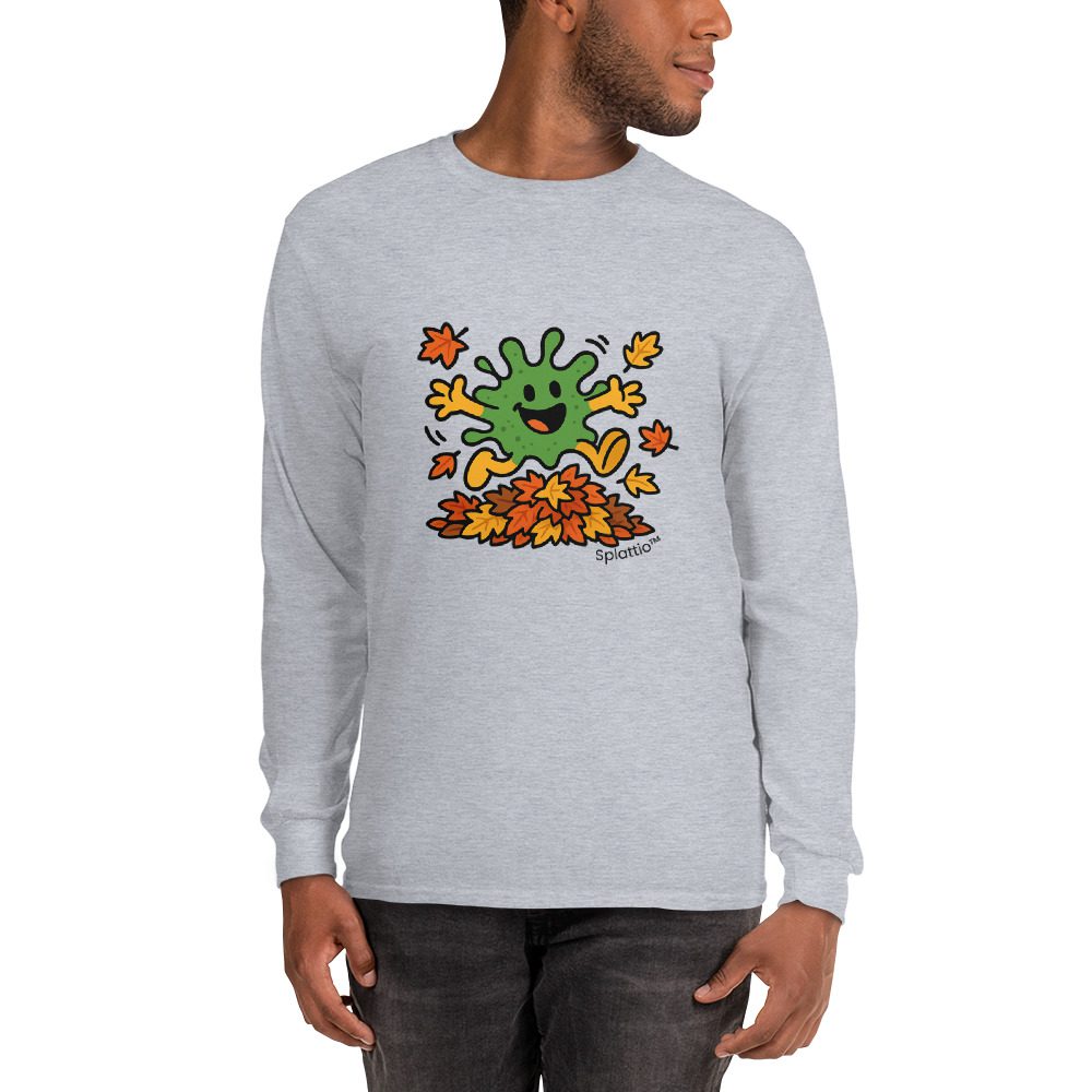 Splatty Autumn Leaf Jump Men’s Long Sleeve Shirt - Image 5