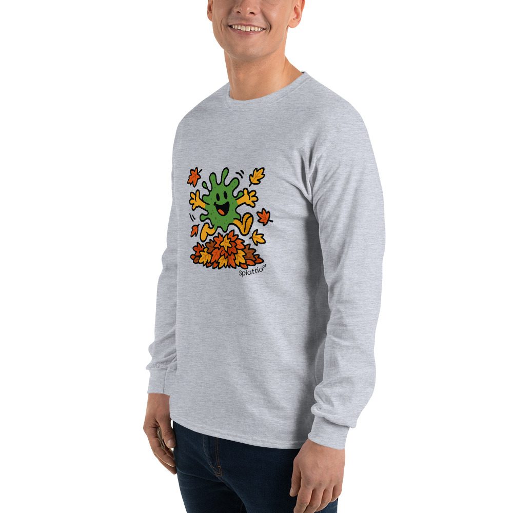 Splatty Autumn Leaf Jump Men’s Long Sleeve Shirt - Image 15