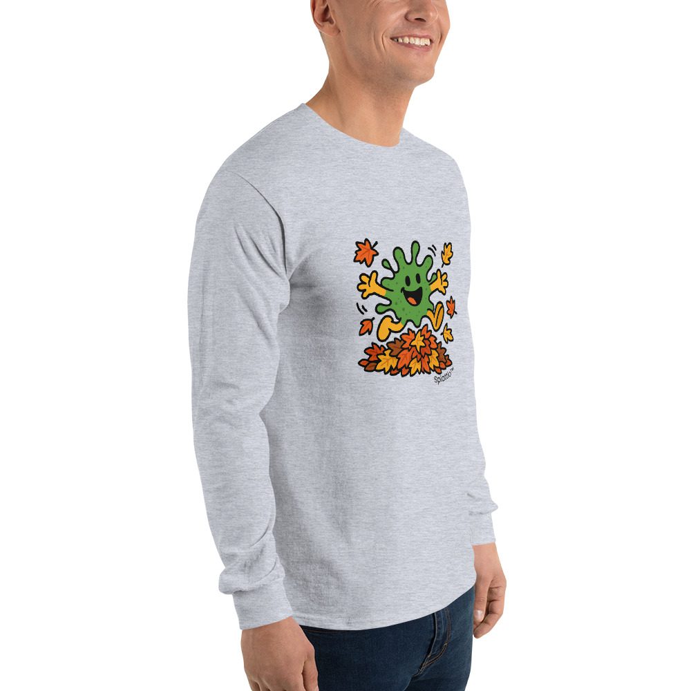 Splatty Autumn Leaf Jump Men’s Long Sleeve Shirt - Image 16